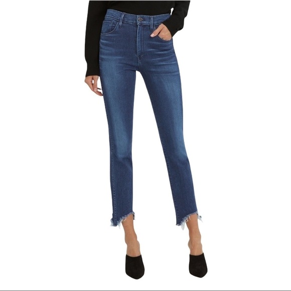 3x1 NYC High Rise Straight Crop Dark Wash Eleta Jeans, Size 2/26 - Picture 1 of 9